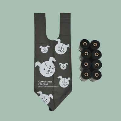 Eco-friendly 100 sacs de caca pour chiens biodégradables sur mesure imprimés avec poignées parfumées