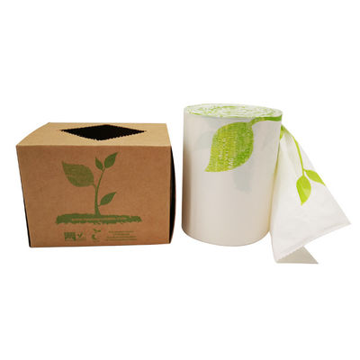 En gros écologique de l'amidon de maïs de couleur personnalisée imprimée 100% biodégradable compostable sacs à ordures en plastique sur rouleau