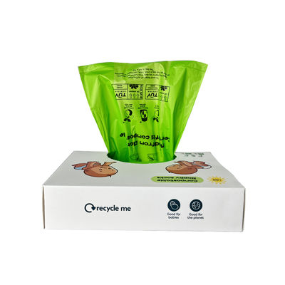 Sacs à couches jetables pour bébé, 100 Count Eco-friendly Compostable Sacs à couches jetables, caca pour bébé et sacs polyvalents avec poignées pour un élimination pratique, étanche aux fuites