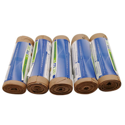 Bon prix En gros écologique de l'amidon de maïs de couleur personnalisée imprimée 100% biodégradable compostable sacs à ordures en plastique sur rouleau en ligne