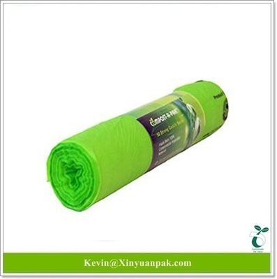 Bon prix En gros écologique de l'amidon de maïs de couleur personnalisée imprimée 100% biodégradable compostable sacs à ordures en plastique sur rouleau en ligne