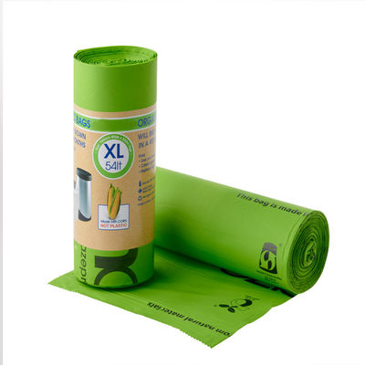 Bon prix 100% d'amidon de maïs biodégradable et compostable, de haute qualité, durable et écologique, sac à ordures imprimé sur mesure en ligne