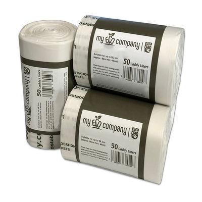 Vente en gros de produits durables 100% d'amidon de maïs biodégradable Logo personnalisé Compost à domicile Eco-friendly Compostable sac à ordures de jardin
