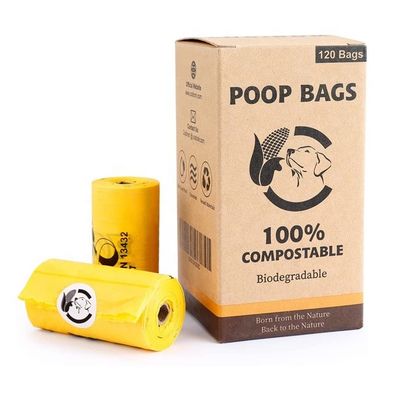 Vente en gros de sacs de caca pour chiens biodégradables 100% compostables Sacs d'emballage durables fournisseur Chine OEM Logo personnalisé