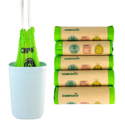 Bon prix Sacs à ordures en papier laminé compostable à corde de traction Pour les cuisines Salons en ligne