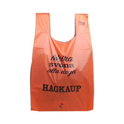Bon prix Biodégradable T-shirt réutilisable Sacs à cravate à manche facile Singlet Sacs de caisse personnalisés en ligne