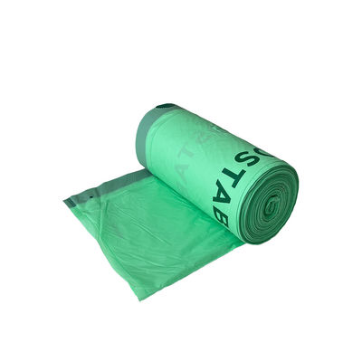 Sacs à ordures biodégradables verts non toxiques avec logo personnalisé