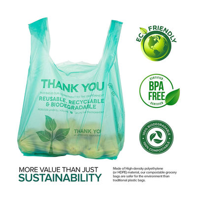 Bon prix Compostable à 100% Amidon de maïs durable écologique Fruits frais légumes Emballage T-shirt en plastique biodégradable Sac en ligne