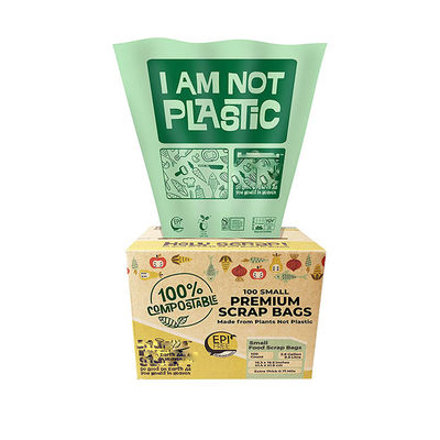 Bon prix Vente en gros de 100% d'amidon de maïs biodégradable durable sur mesure imprimé haute cuisine compostable poubelle poubelle pour déchets alimentaires en ligne
